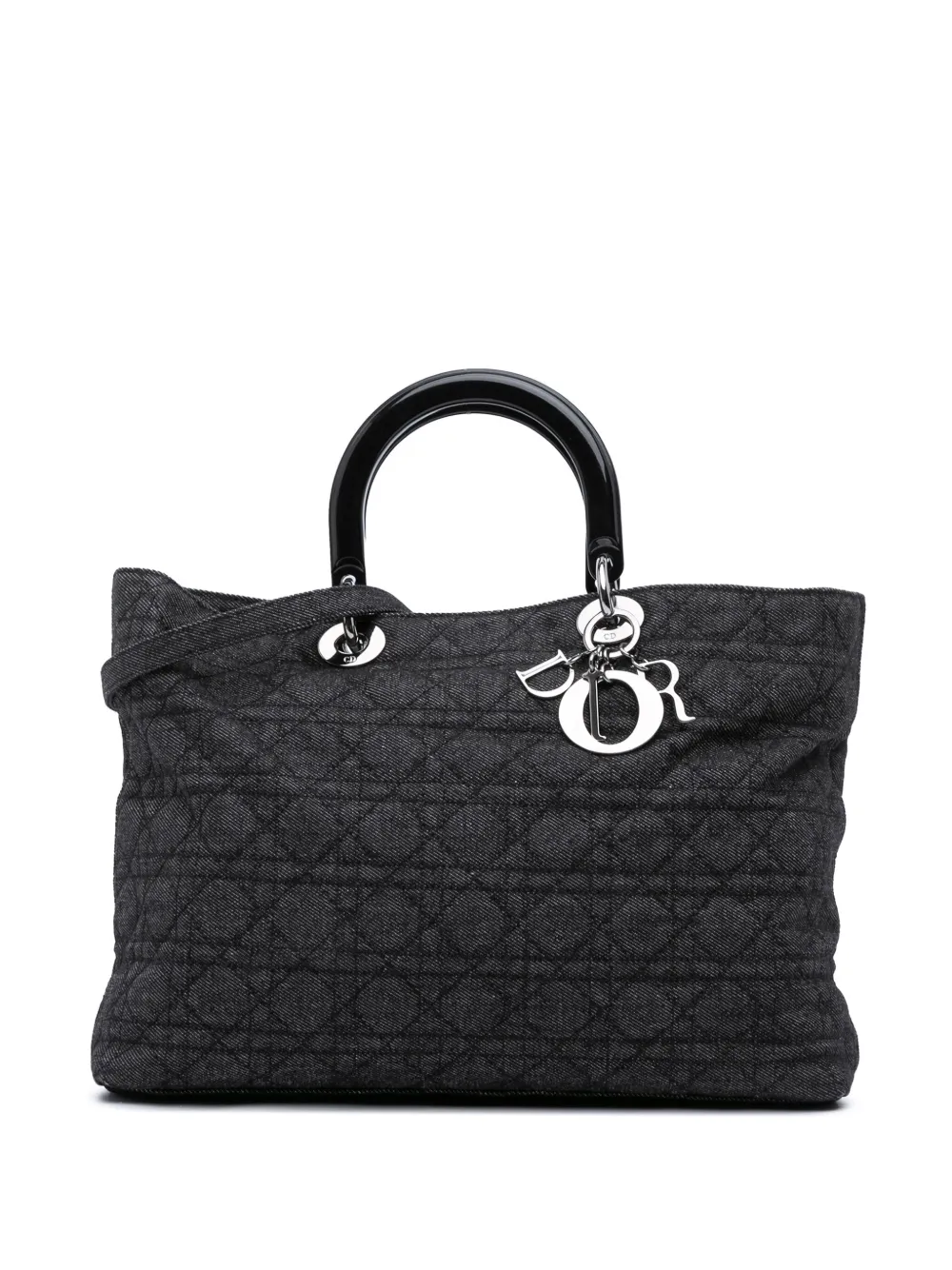 Очень большая джинсовая сумка Cannage Lady Dior 1999 года выпуска, бывшая в употреблении у Кристиана Диора