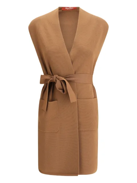 Max Mara Abete knotted patch-pocket vest