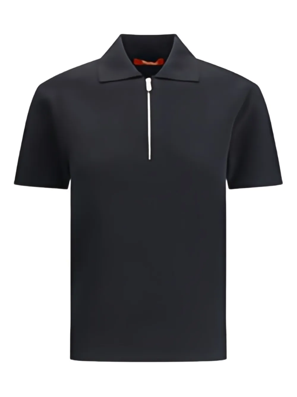 Max Mara Teti Zip Ribbed Polo Top In Black