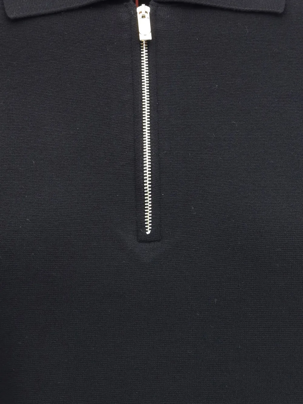 Max Mara Teti Zip Ribbed Polo Top In Black