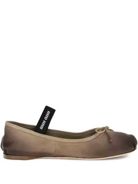 Miu Miu logo-strap ballet flats