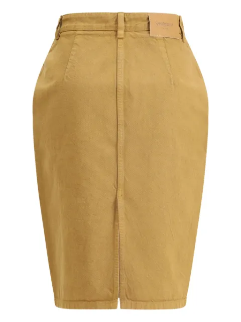 Saint Laurent falda midi con abertura en la espalda