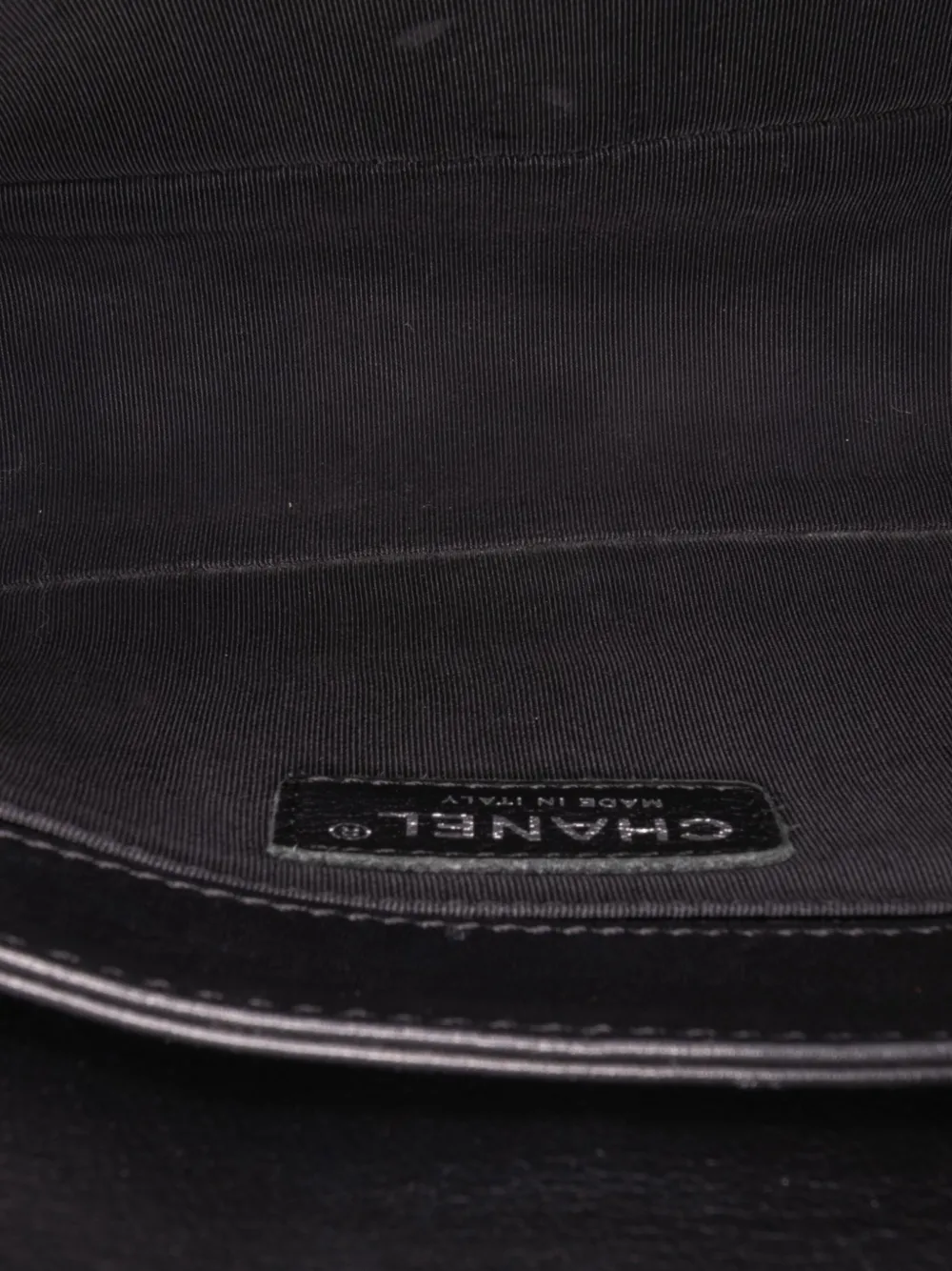 Pre-owned Chanel 2013-2014 Medium Calfskin Enchained Boy Flap Crossbody Bag In Black