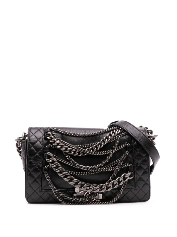 CHANEL Pre-Owned 2013-2014 Medium Calfskin Enchained Boy Flap Crossbody Bag  Black FARFETCH PH