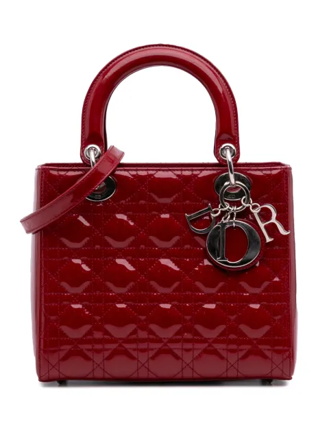 Christian Dior Pre-Owned 2015 Medium Patent Cannage Lady Dior satchel