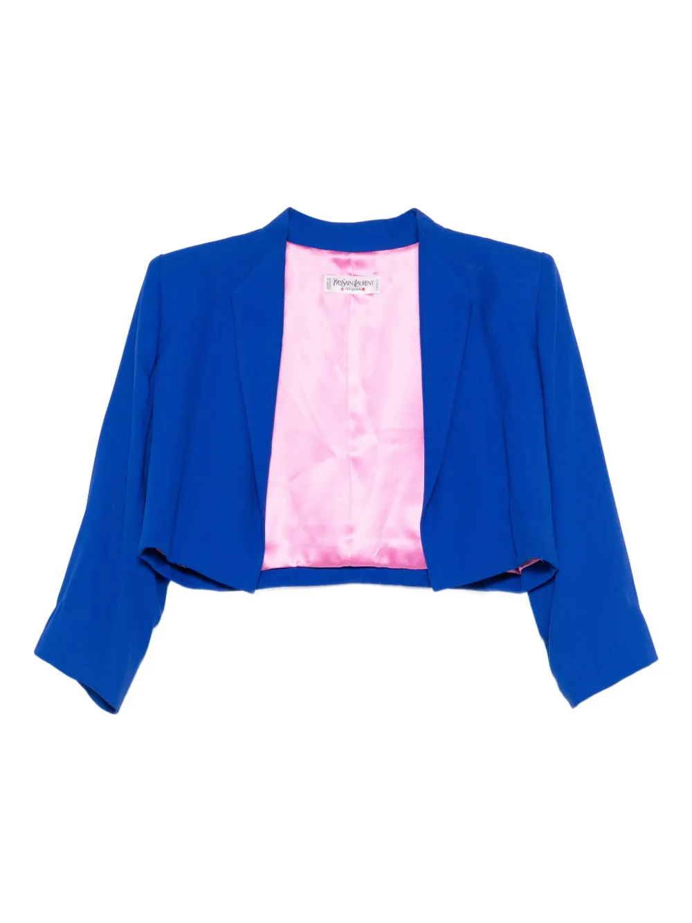 Saint Laurent Pre-Owned 1990s wool cropped jacket | Blue | Image 1