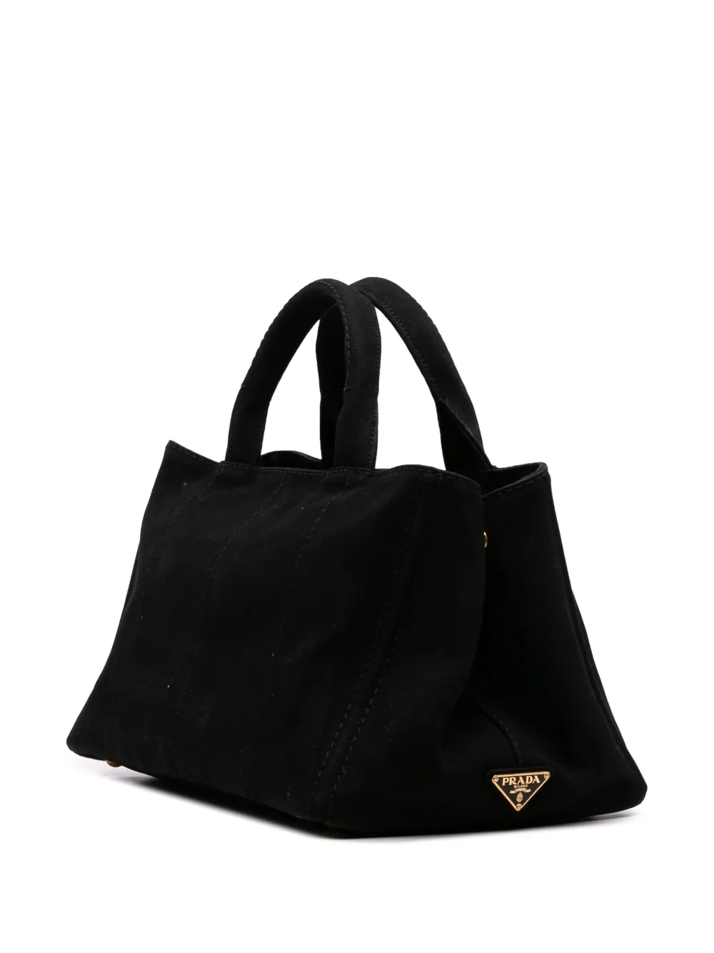 Pre-owned Prada 2013-2025 Canvas Canapa Logo Satchel In Black