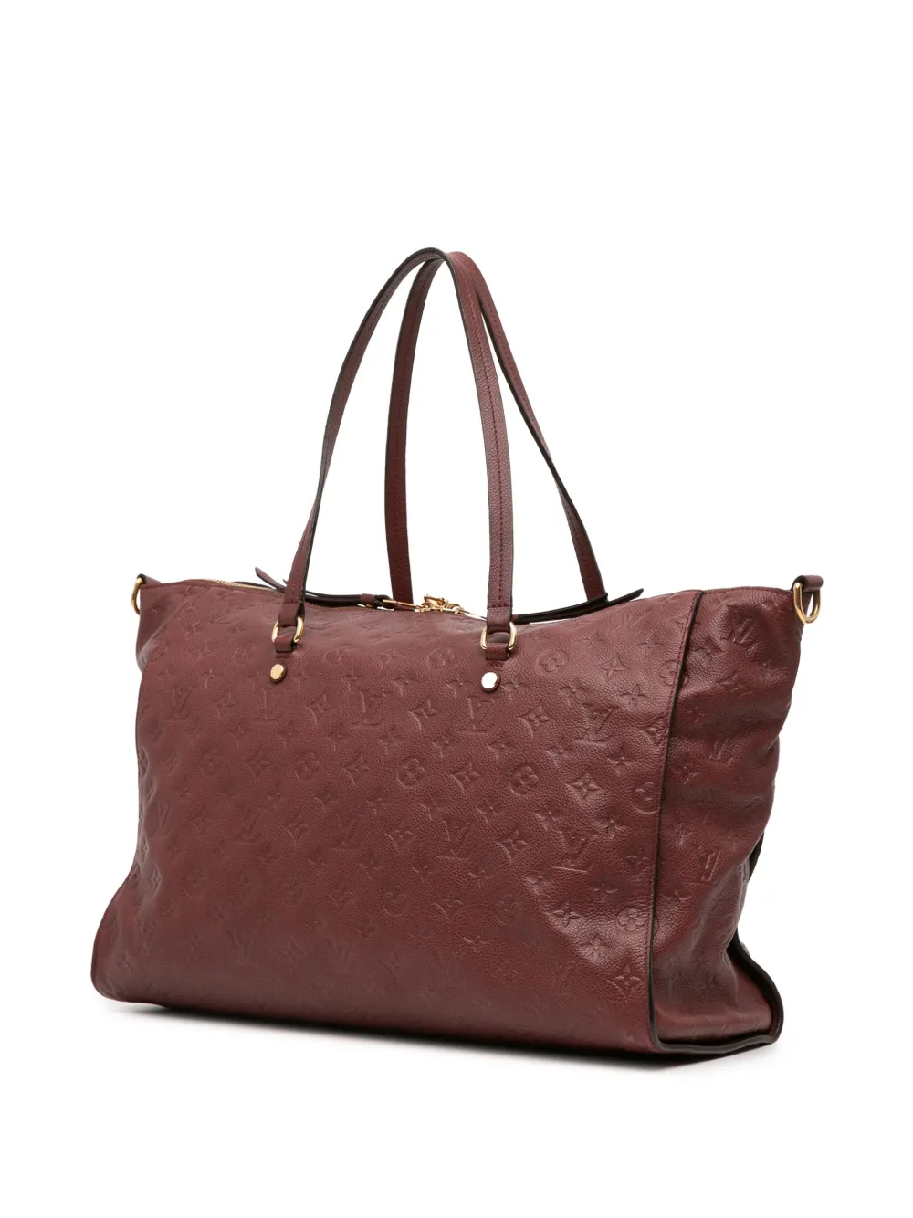Pre-owned Louis Vuitton 2011 Monogram Empreinte Lumineuse Gm Satchel In Red