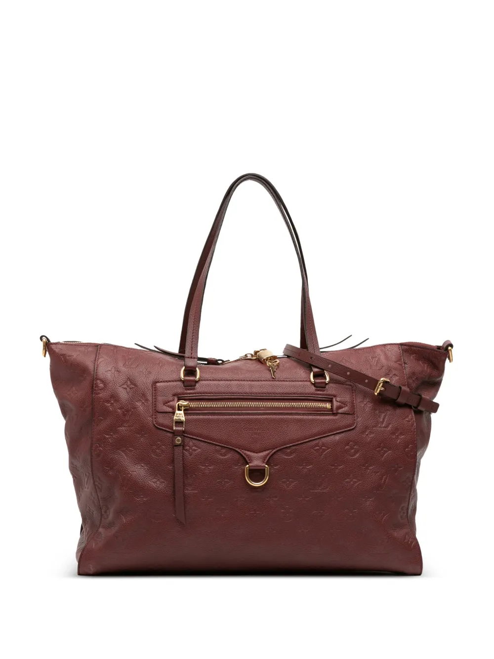 Pre-owned Louis Vuitton 2011 Monogram Empreinte Lumineuse Gm Satchel In Red