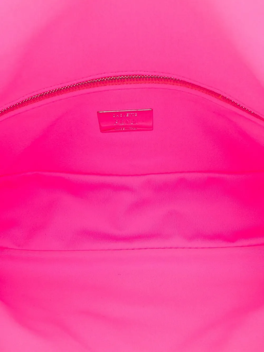 Pre-owned Fendi 2010-2025 Medium Embossed Lycra Baguette Satchel In Pink