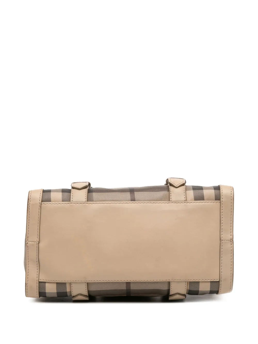 Pre-owned Burberry 2000-2017 Smoke Check Coated Canvas Chester Boston Bag Satchel In Brown