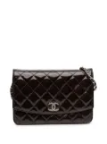 CHANEL Pre-Owned 2011 Quilted Patent Brilliant Wallet On Chain crossbody bag - Black