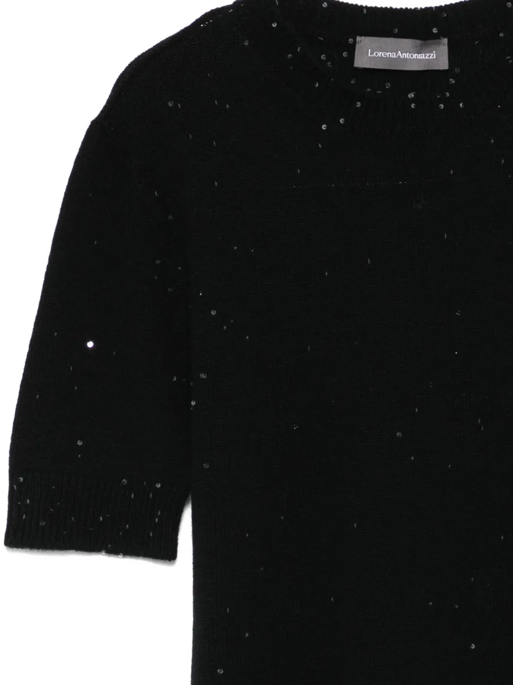 Lorena Antoniazzi Sequin-embellished Sweater In Black