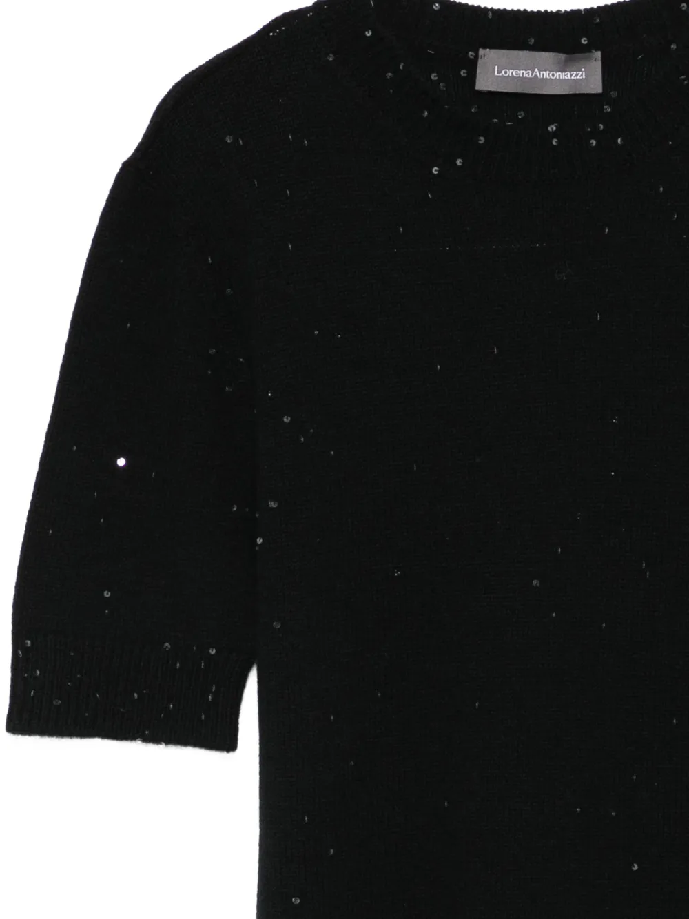 Lorena Antoniazzi Trui verfraaid met pailletten Zwart