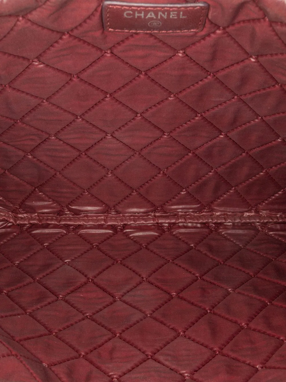 Pre-owned Chanel 2016-2017 Large Lambskin Colorblock Patchwork O Case Clutch Bag In Brown