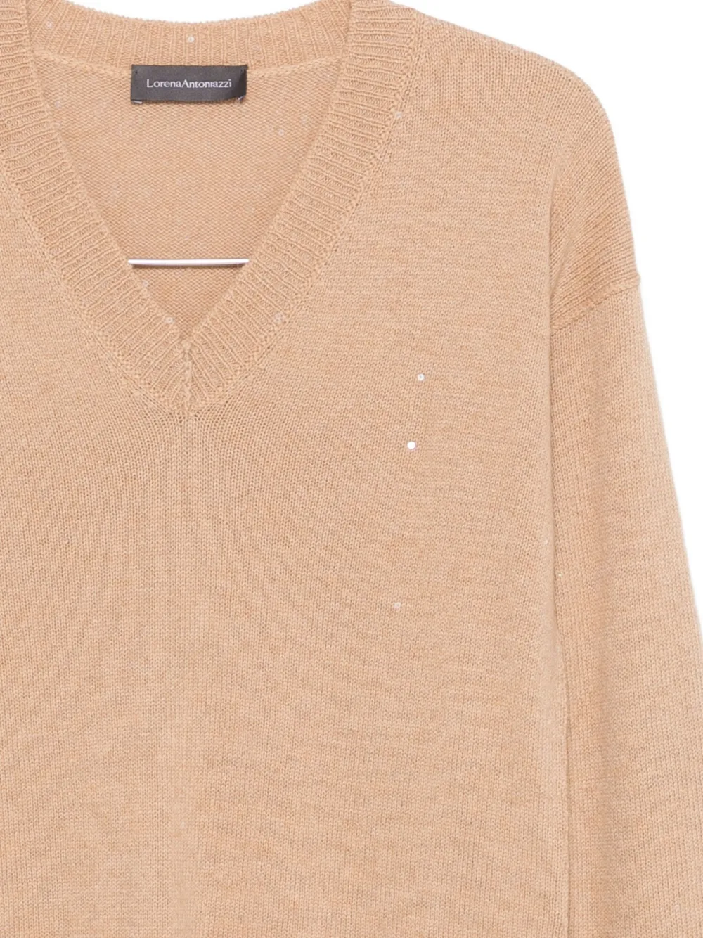 Lorena Antoniazzi V-neck Sweater In Neutral