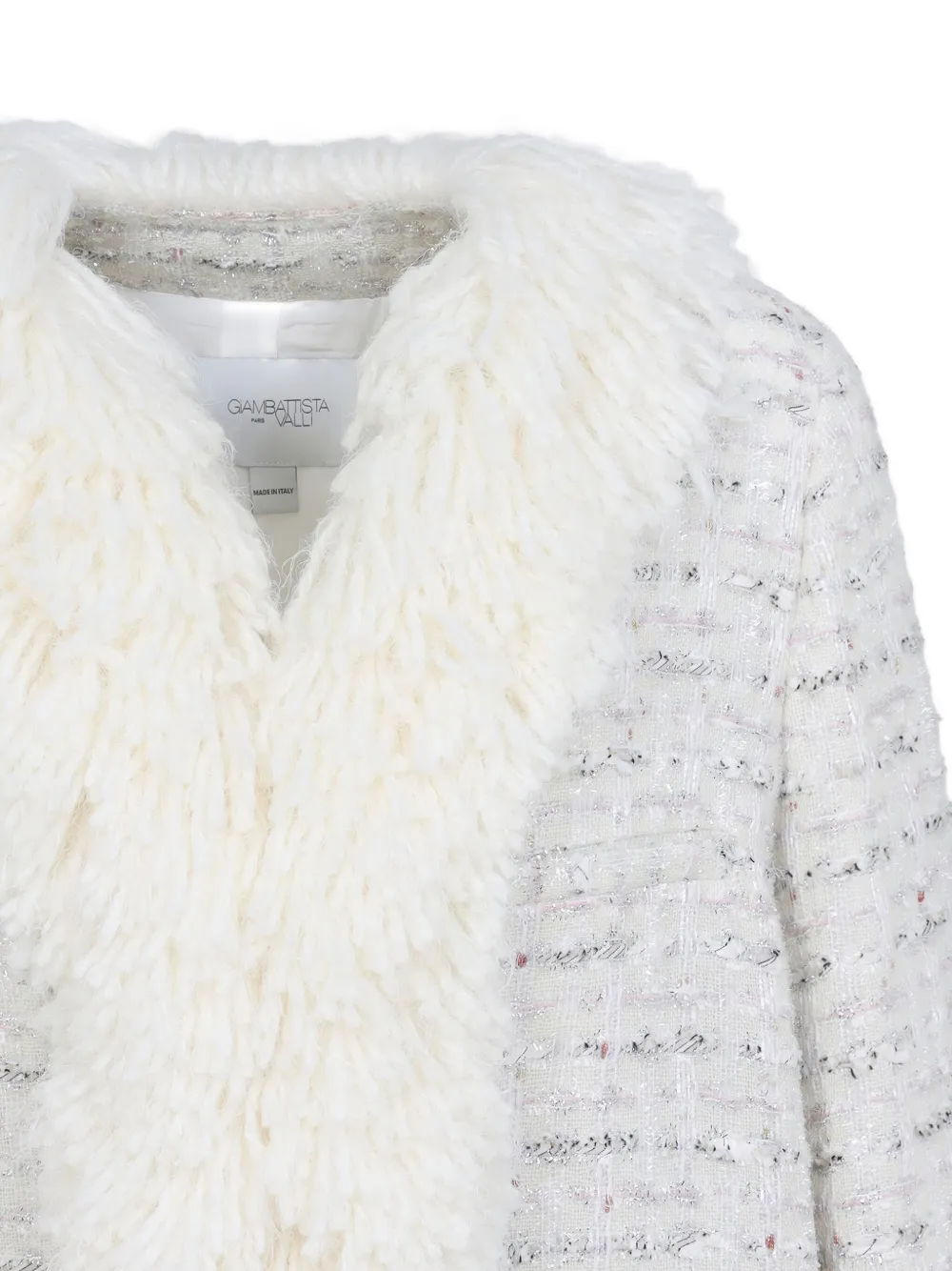 Giambattista Valli Jas met afwerking van bont Wit