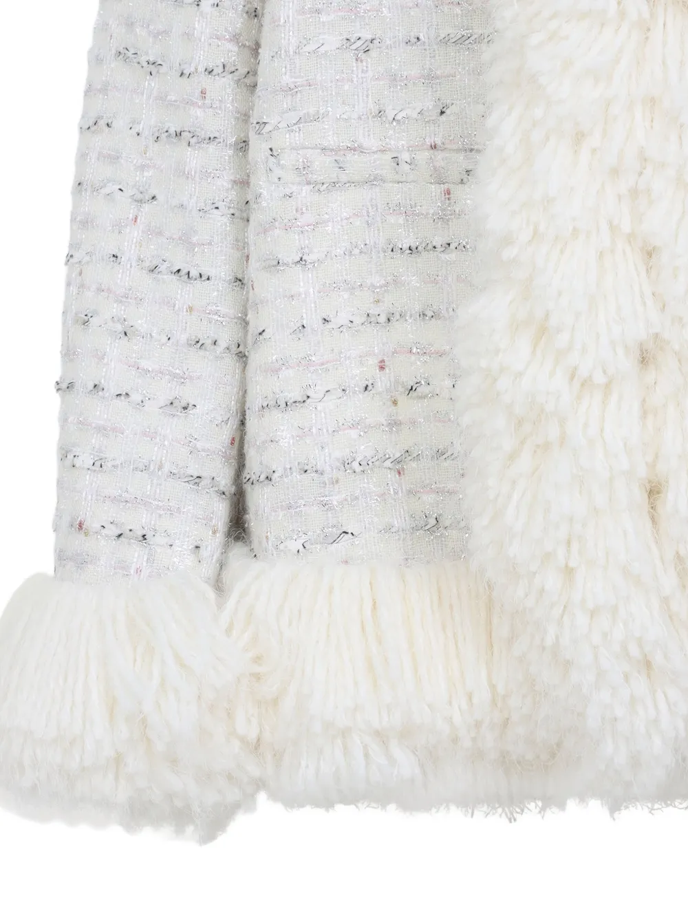 Giambattista Valli Jas met afwerking van bont Wit