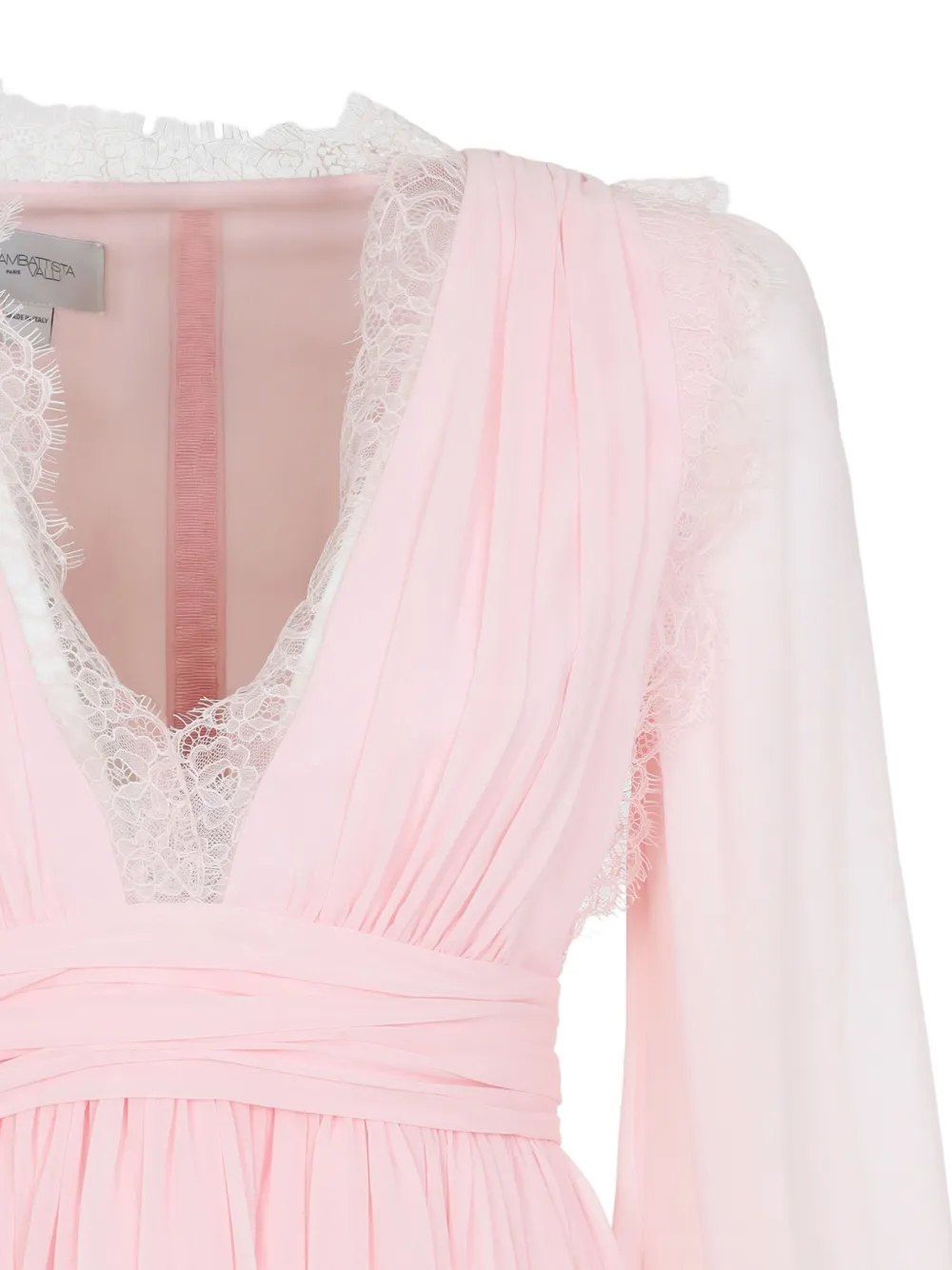 Giambattista Valli Maxi-jurk met V-hals en kant Roze