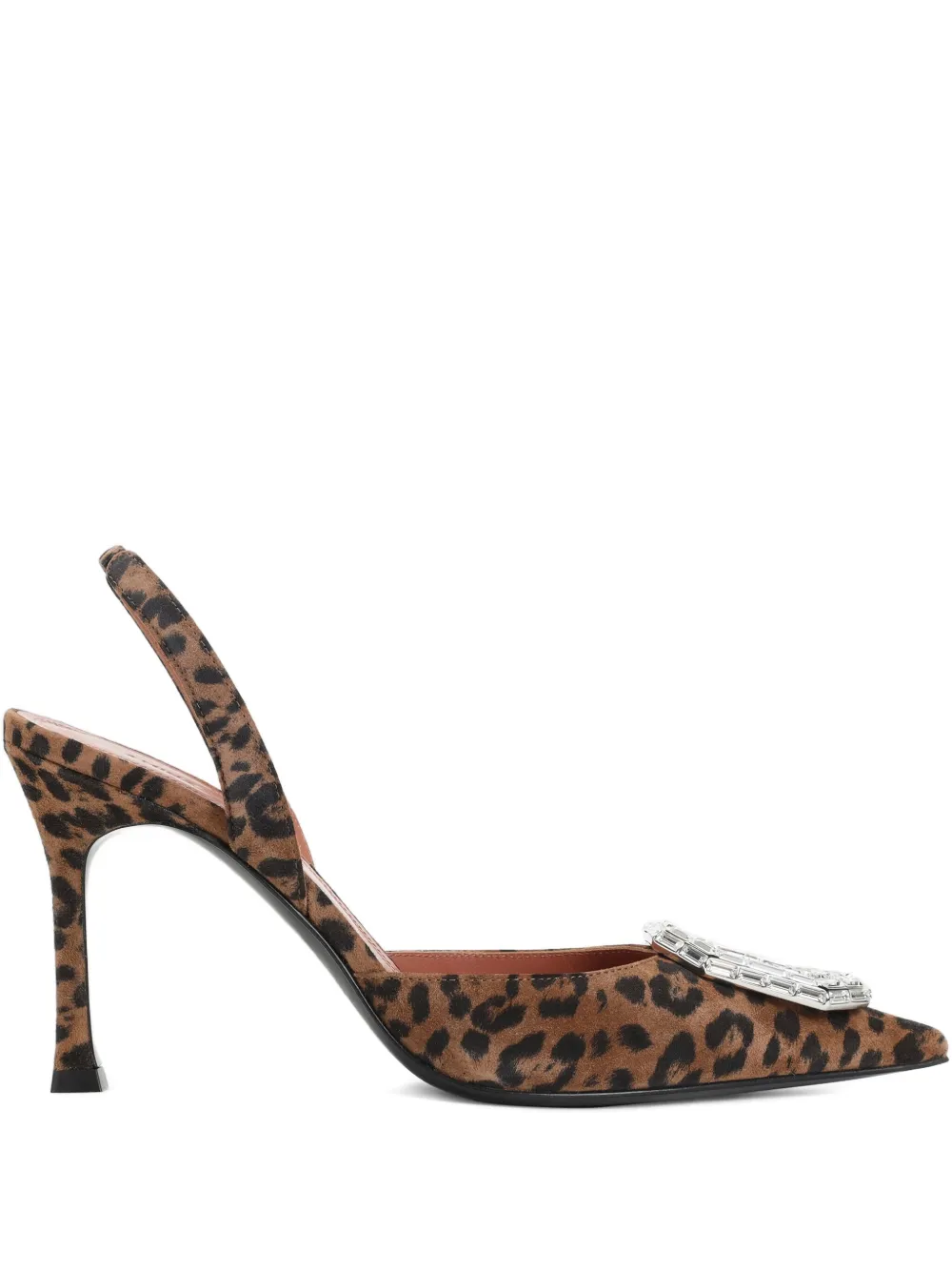 Amina Muaddi crystal-embellished slingback pumps Bruin