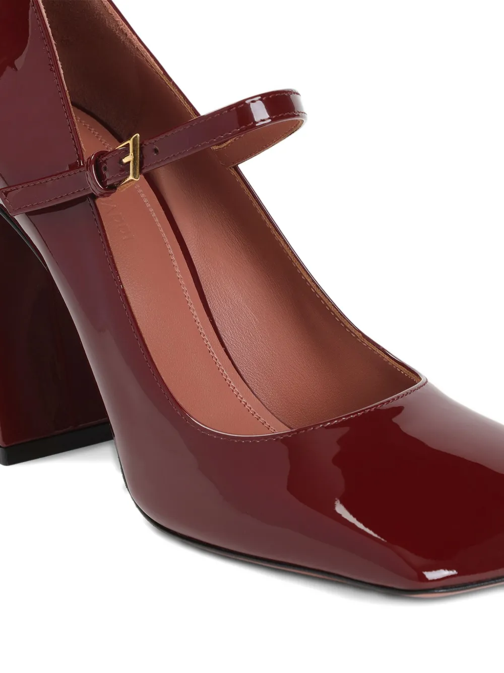 Amina Muaddi block-heel pumps Rood