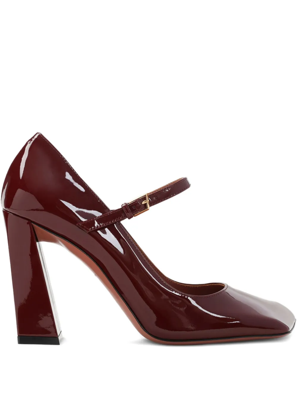 Amina Muaddi block-heel pumps Rood