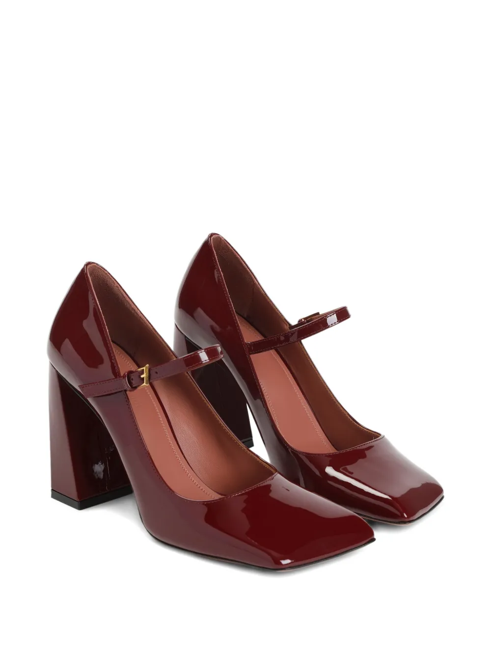 Amina Muaddi block-heel pumps Rood