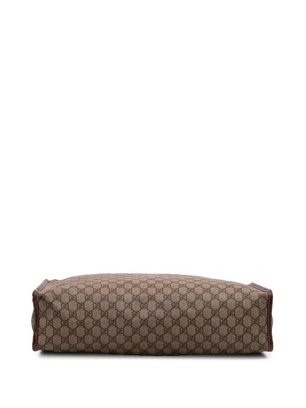 Pre-owned Gucci 2016-2025 Large Gg Supreme Web Loop Tote Bag In Brown