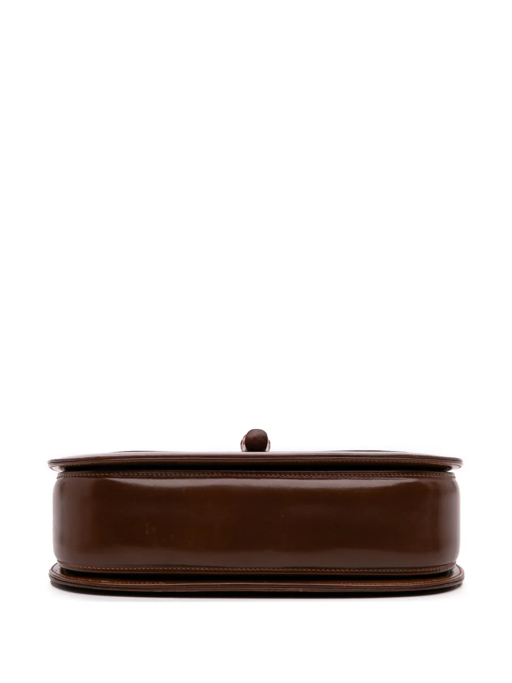 Pre-owned Gucci 20th Century Calfskin Bamboo Night Satchel In Brown