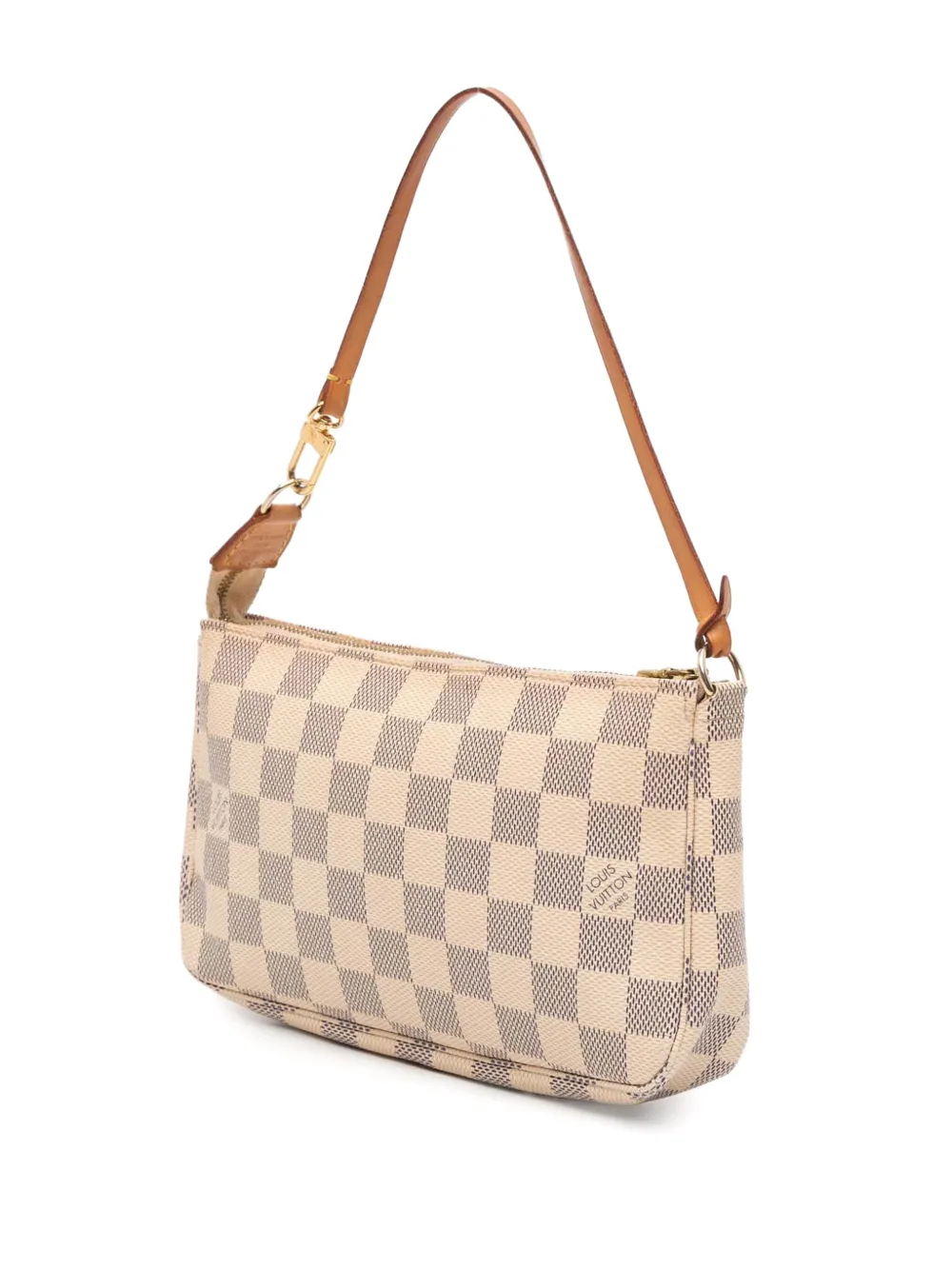 Pre-owned Louis Vuitton 2011 Damier Azur Pochette Accessoires Shoulder Bag In White