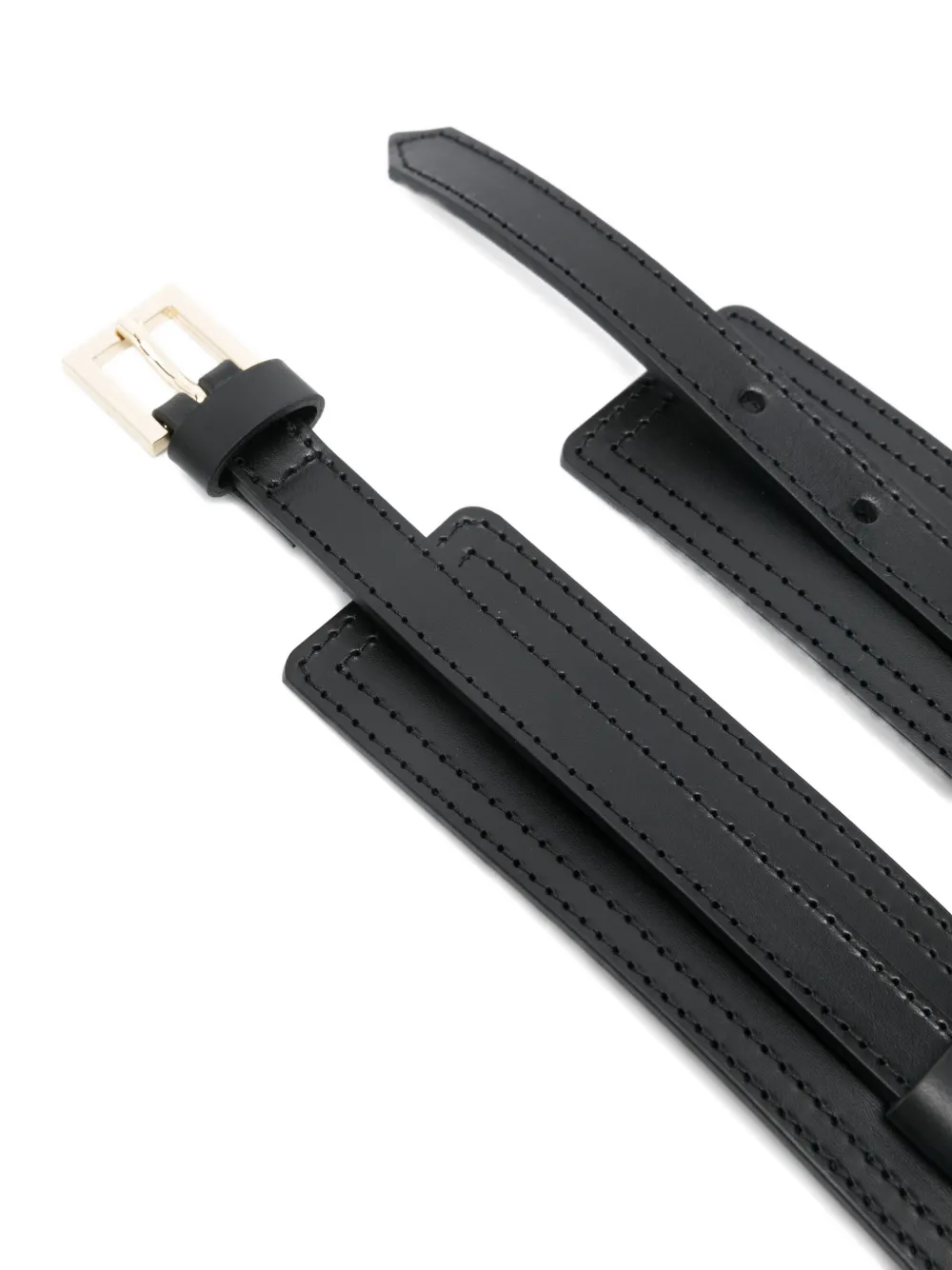 Lorena Antoniazzi stitched buckle belt - Zwart