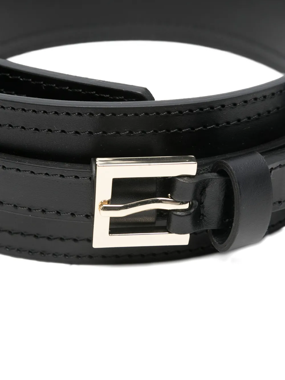 Lorena Antoniazzi Stitched Buckle Belt In Black