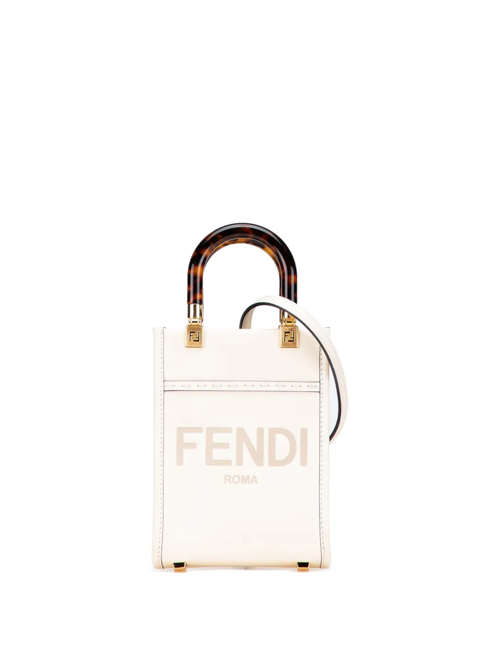 Fendi Pre-Owned 2010-2025 Mini Leather Sunshine Shopper Tote satchel - Weiß