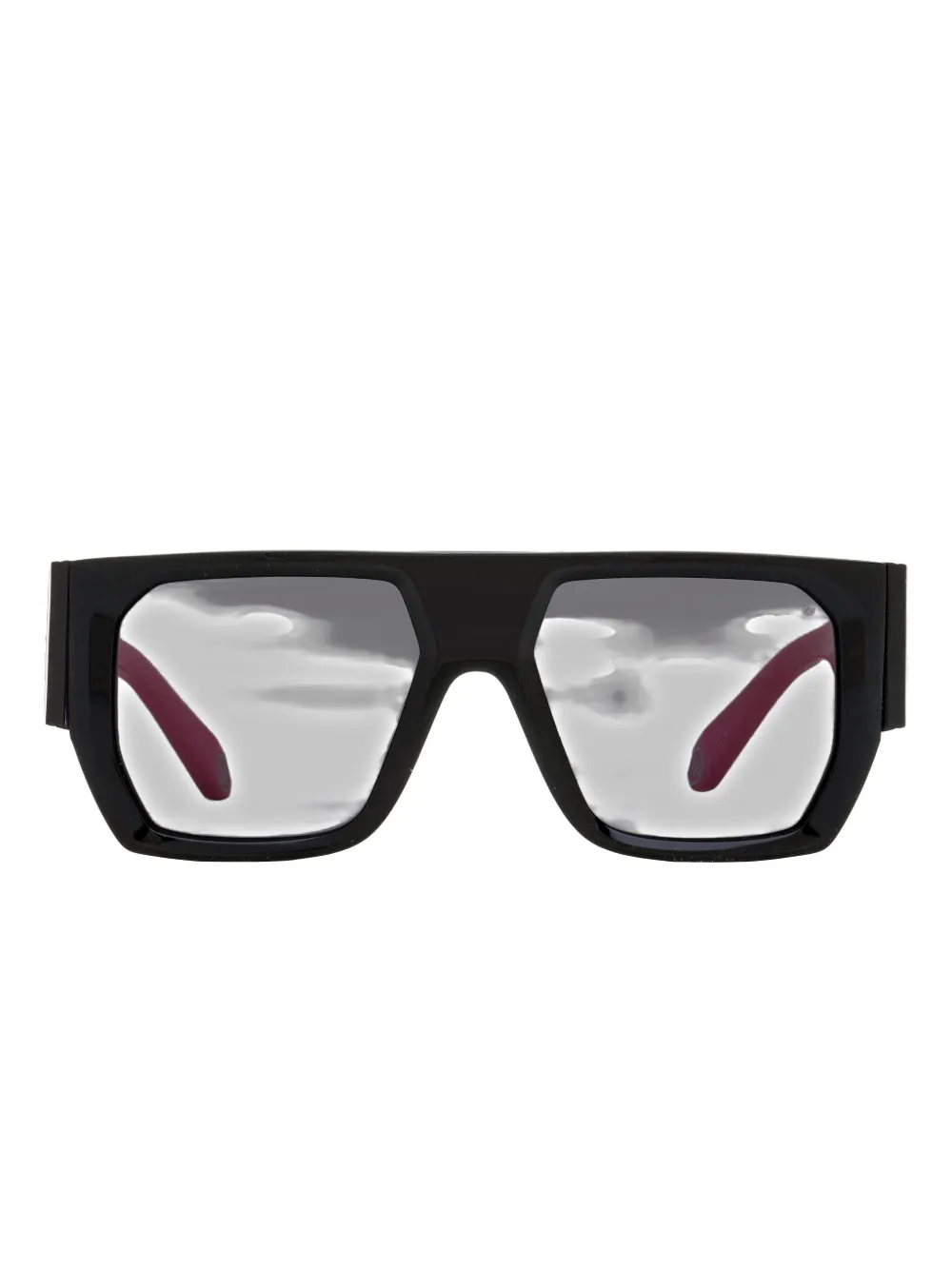 Philipp Plein Gothic Logo Square Sunglasses In Black