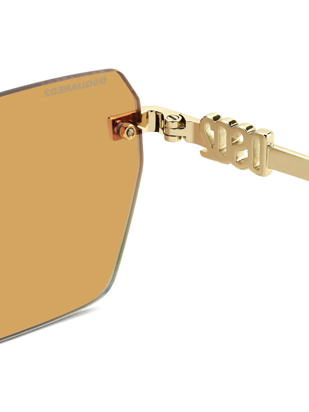 Dsquared2 Logo-detail Geometric Sunglasses In Gold