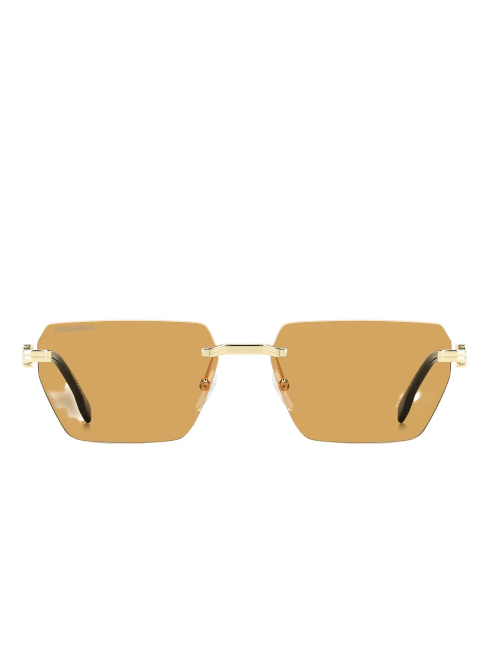Dsquared2 Logo-detail Geometric Sunglasses In Gold
