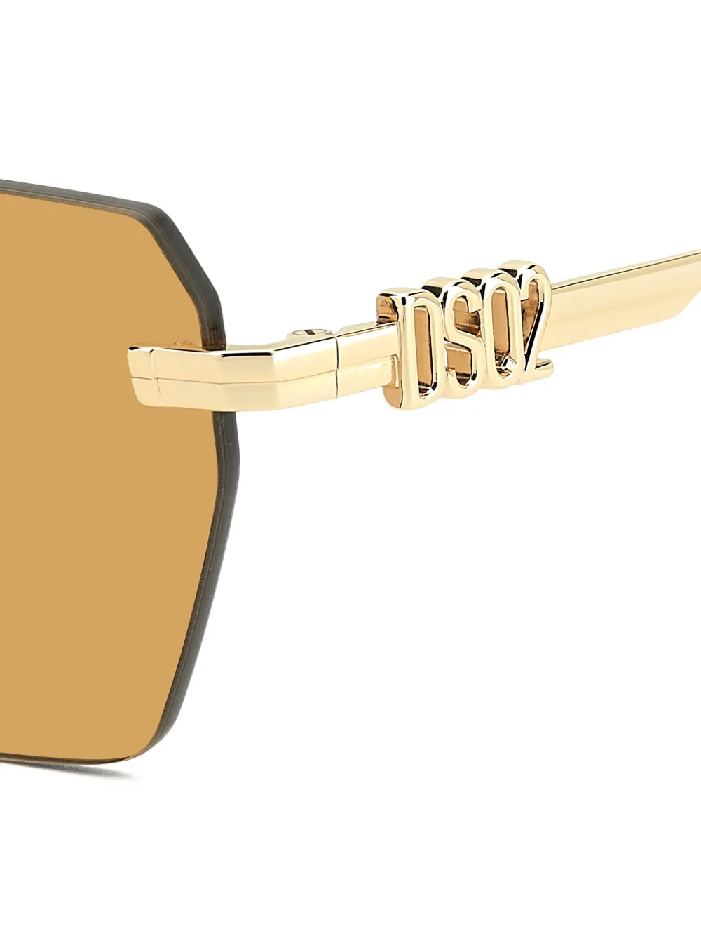 Dsquared2 Logo-detail Geometric Sunglasses In Gold