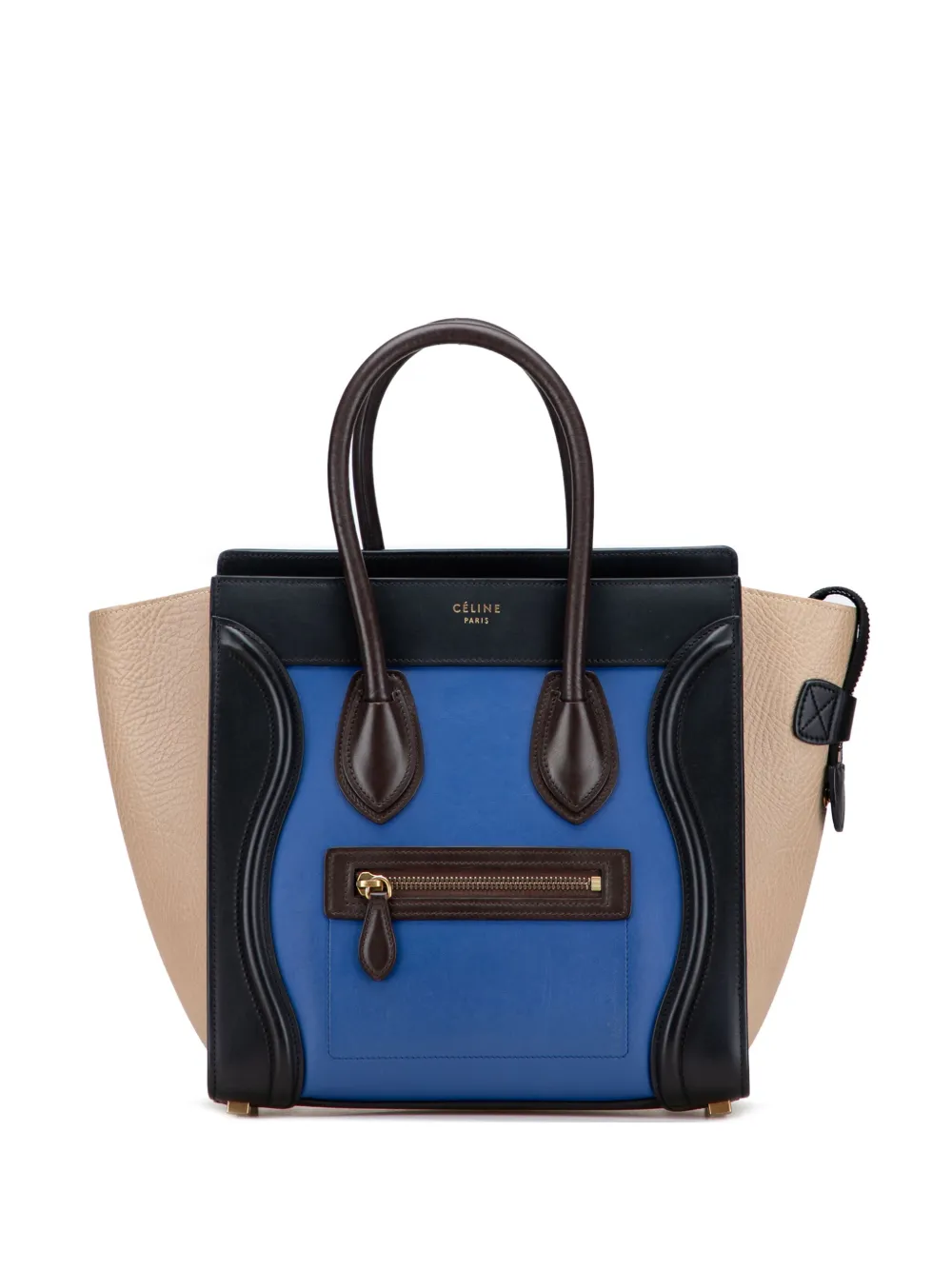 Кожаная сумка для багажа из микро-трехцветной кожи Celine, бывшая в употреблении в 2015 году