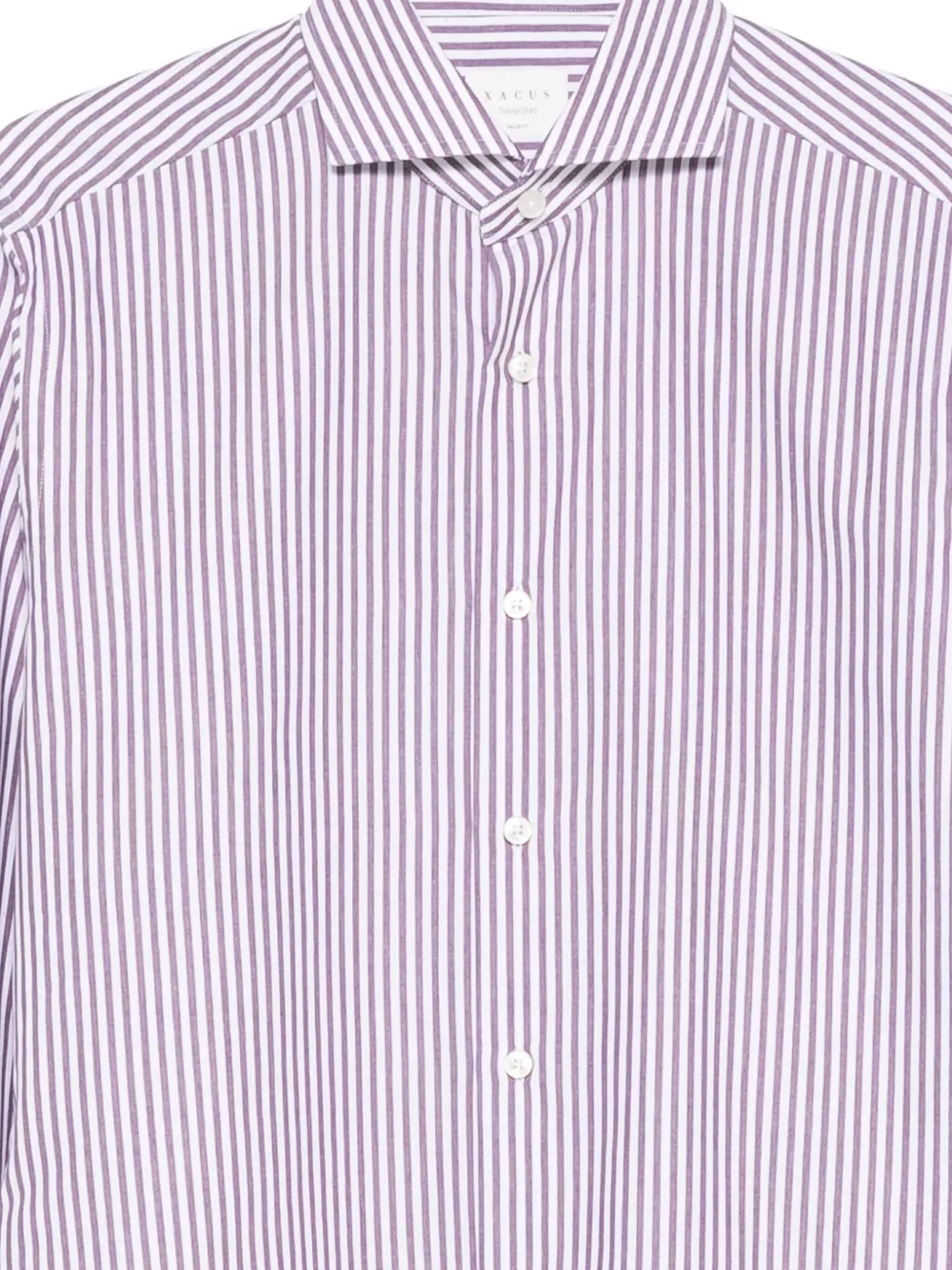 Xacus Gestreept katoenen overhemd Wit