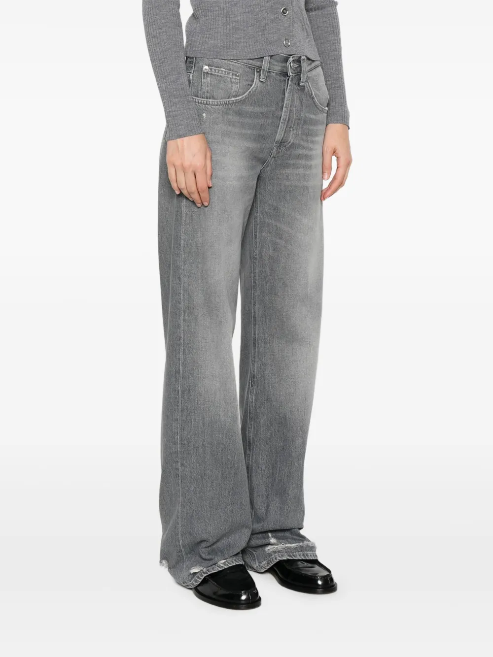 DONDUP Gerafelde jeans Grijs