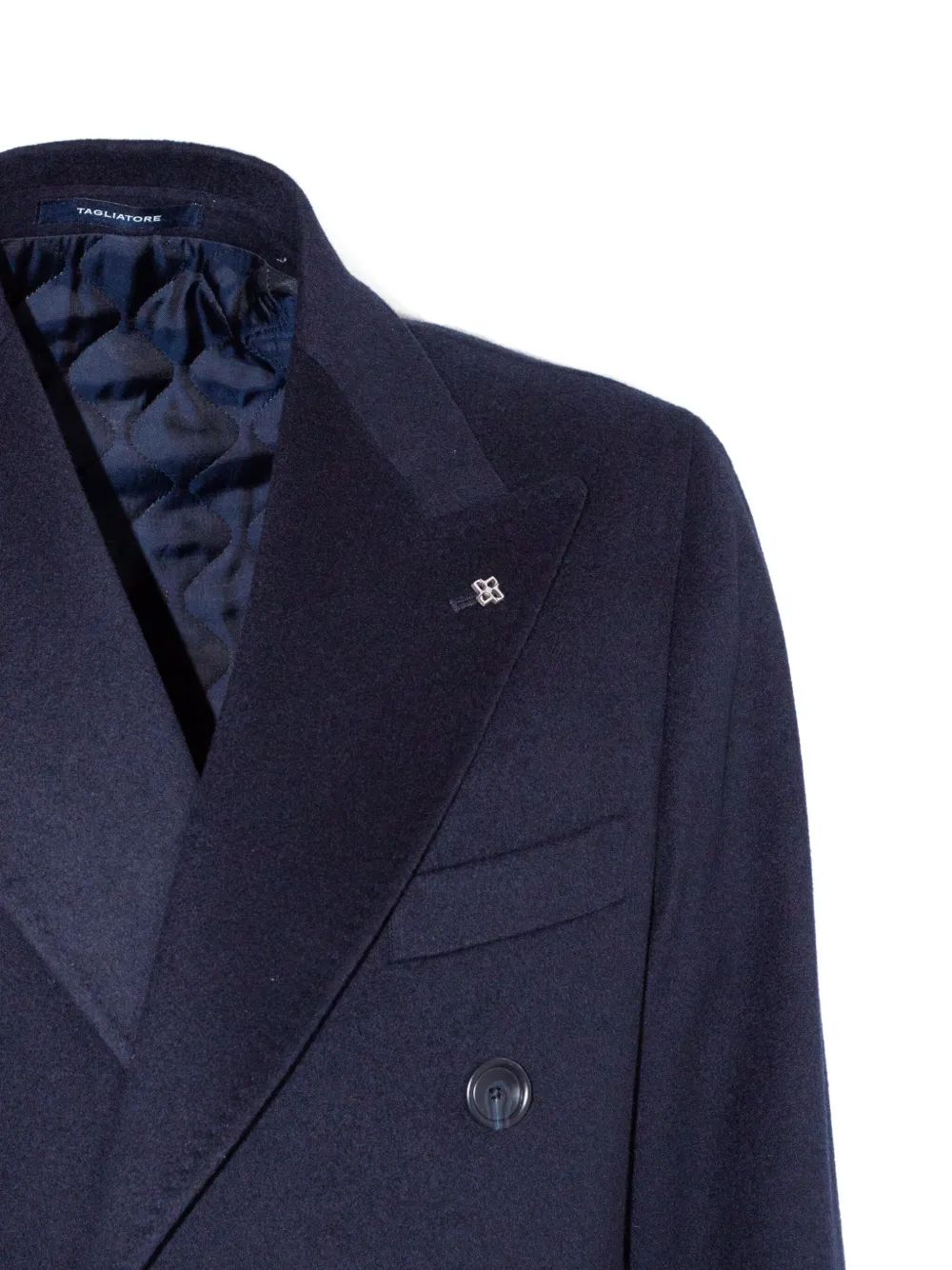 Tagliatore Double-breasted Coat In Blue