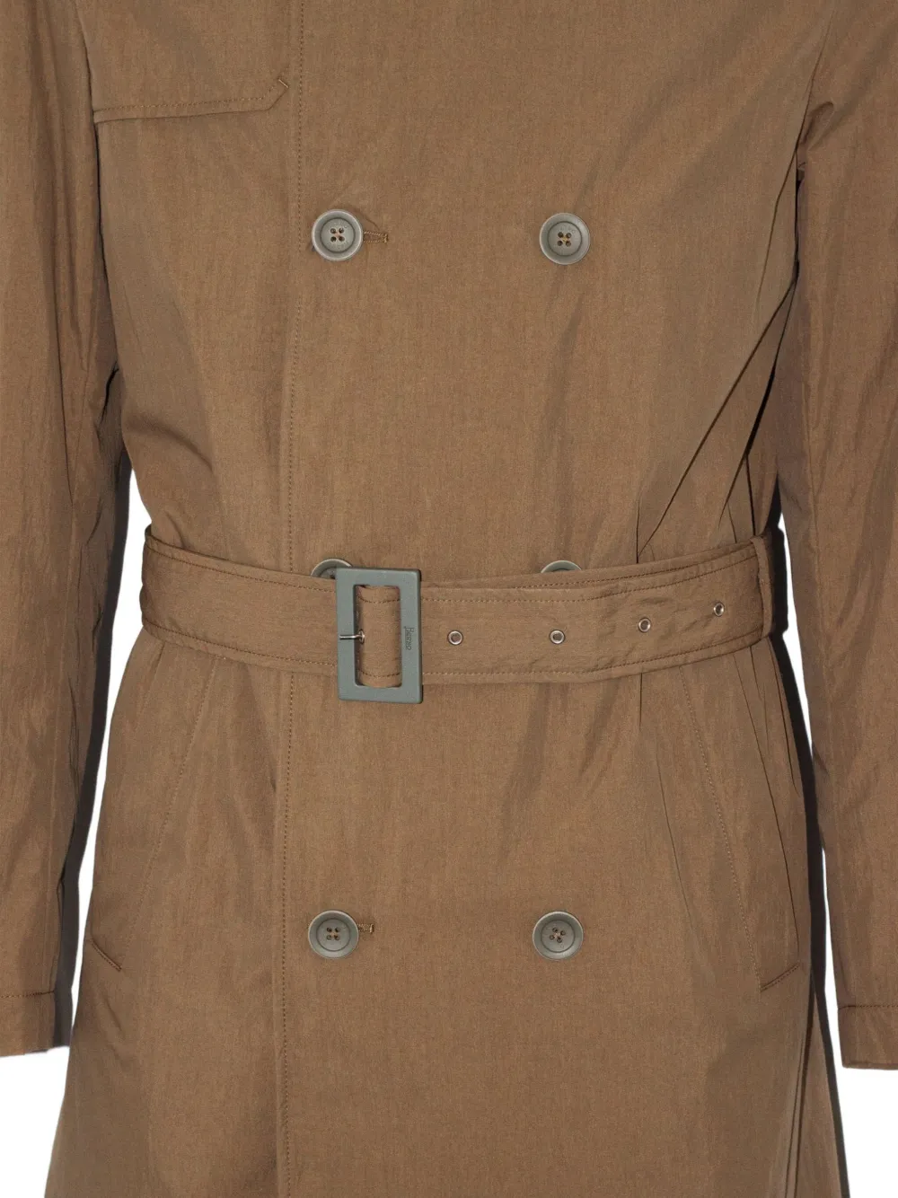 Herno Double-breasted Belted Coat In Burgundy
