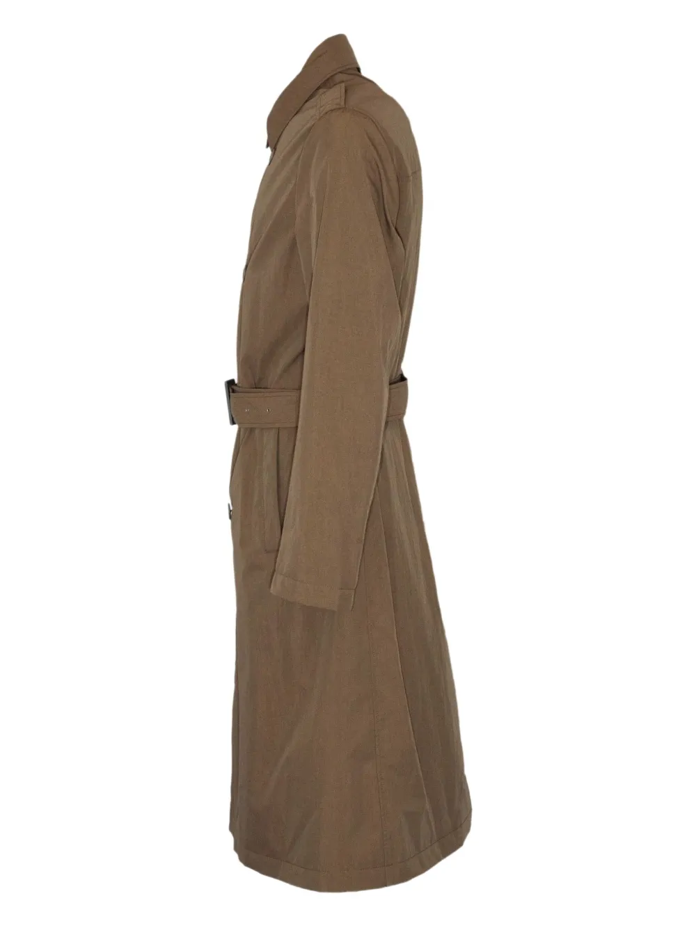 Herno Double-breasted Belted Coat In Burgundy