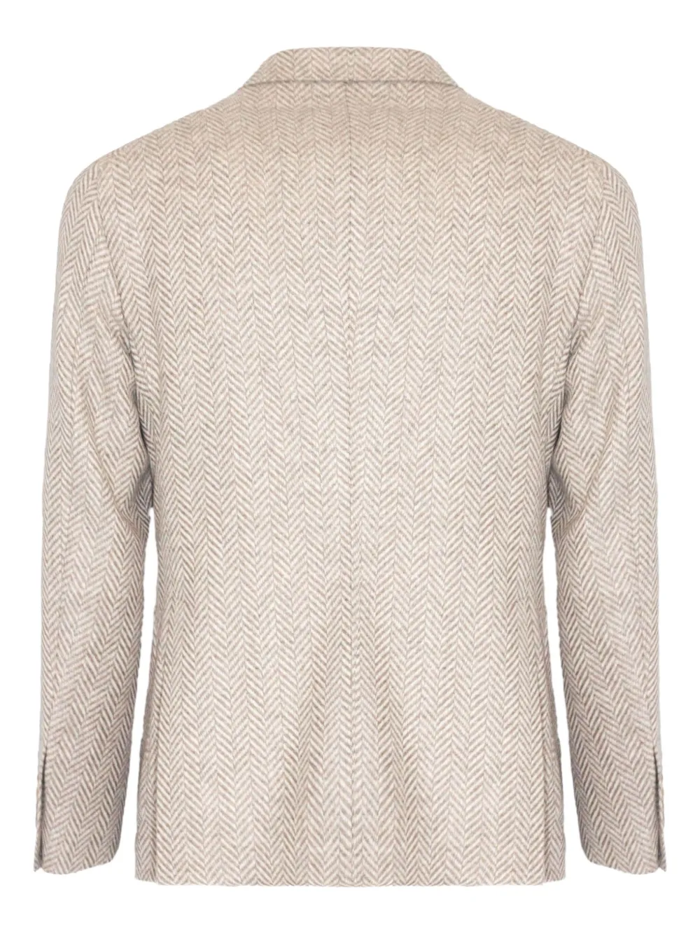 Tagliatore Herringbone Single-breasted Blazer In Neutral