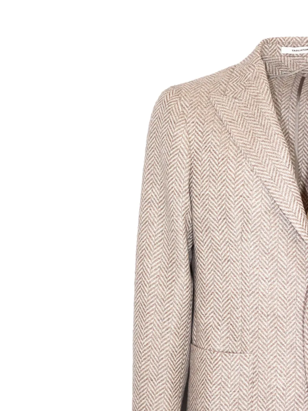 Tagliatore Herringbone Single-breasted Blazer In Neutral