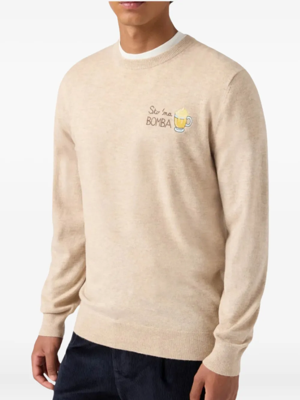 MC2 Saint Barth embroidered-motif crew-neck sweater - Beige