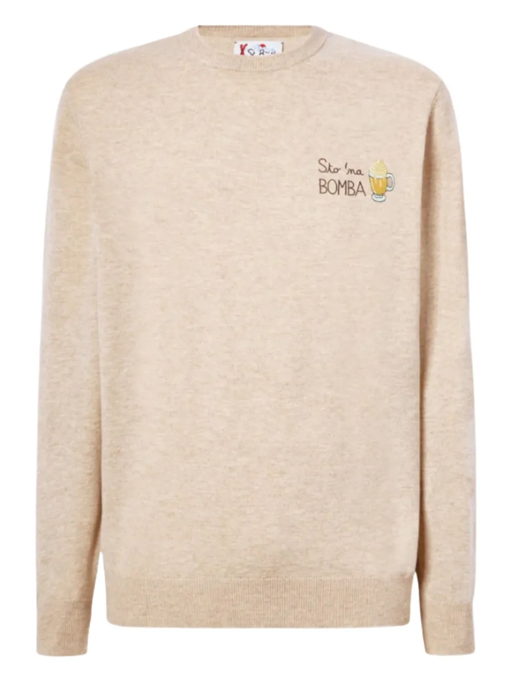 Mc2 Saint Barth Embroidered-motif Crew-neck Sweater In Pink