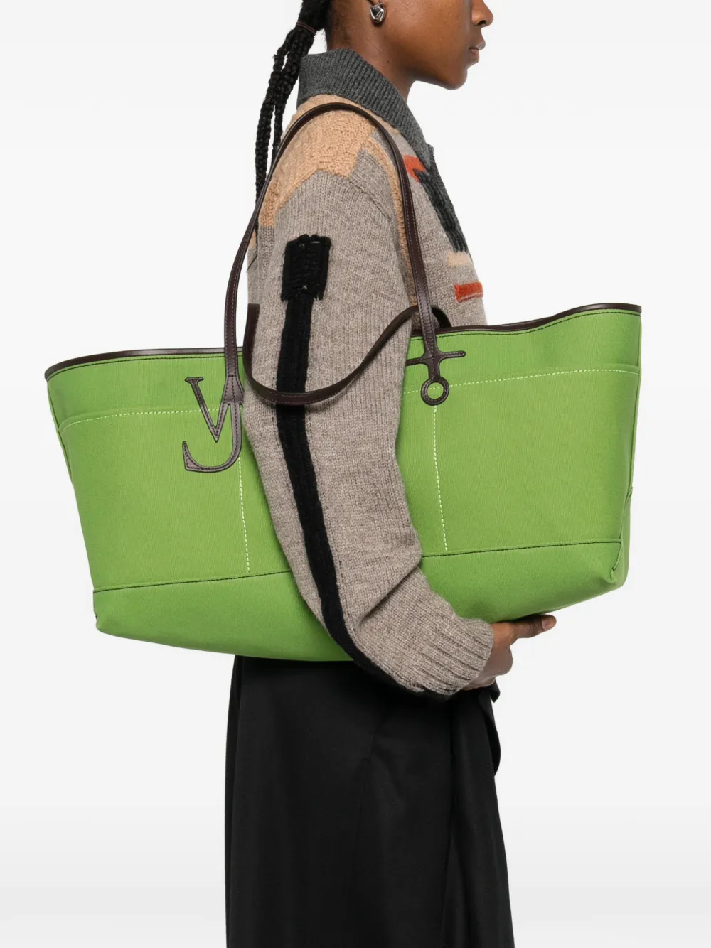 JW Anderson logo tote bag - Groen
