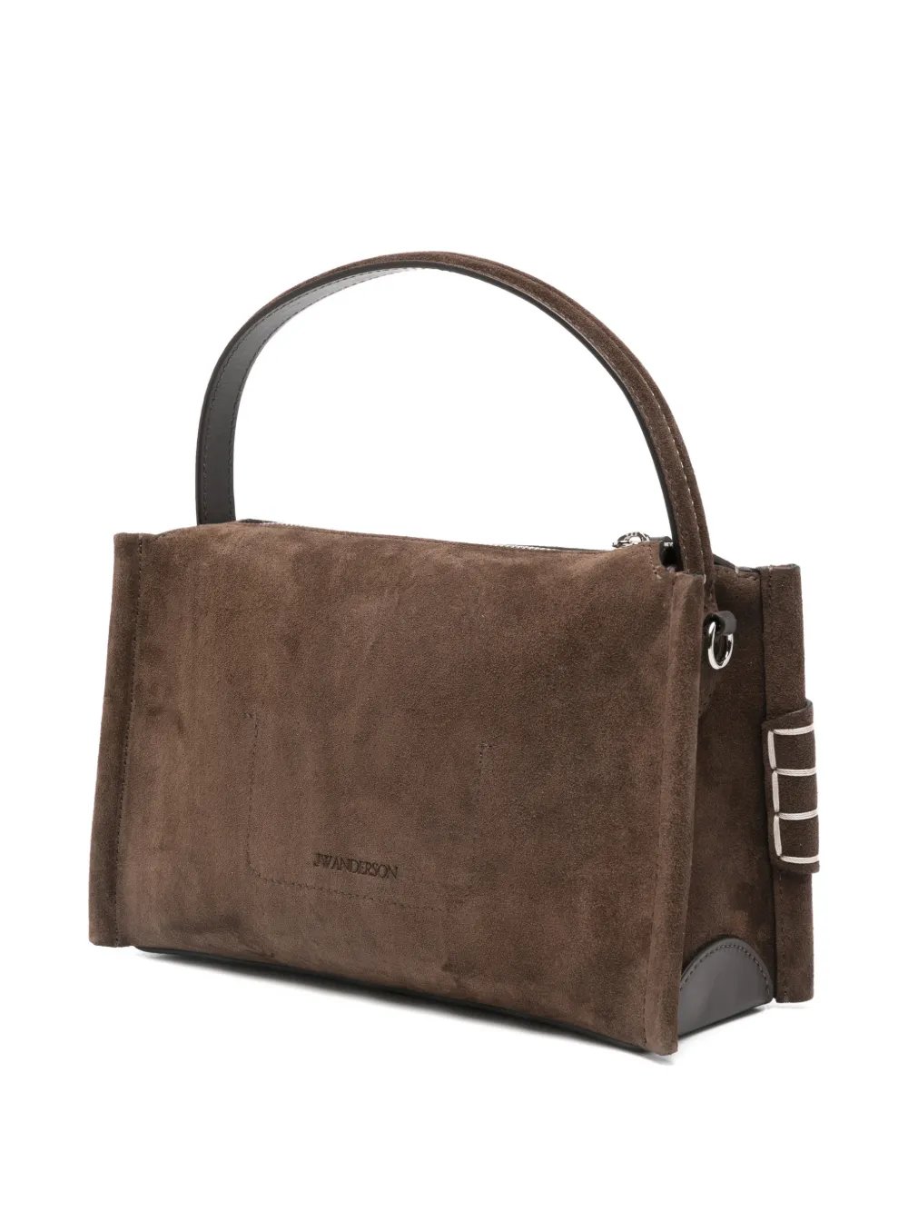 JW Anderson Small Loafer Suede Top Handle Bag in Brown, view 3