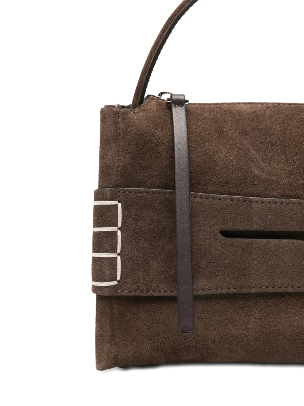 JW Anderson Small Loafer Suede Top Handle Bag in Brown, view 4
